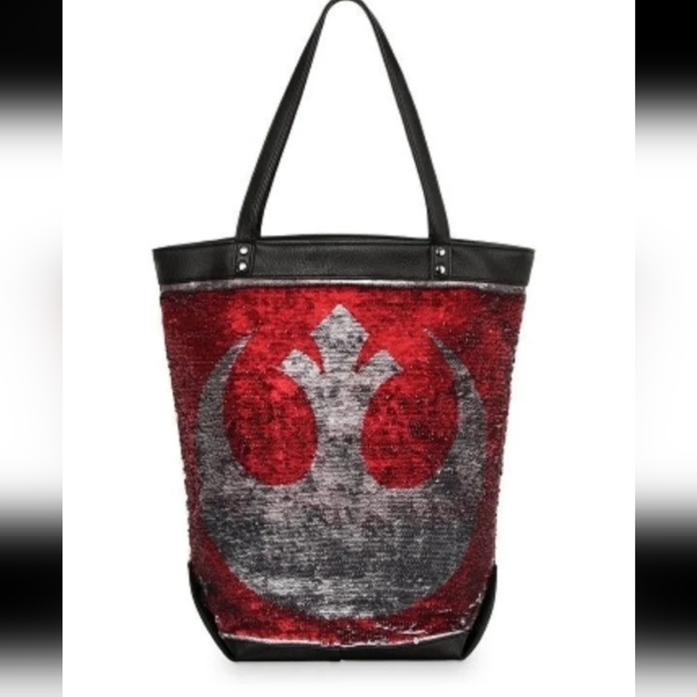 Disney Star Wars Tote Bag - Star Wars Logo Sequin Park Tote NWT - Picture 7 of 9
